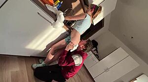 Step-siblings rehearse taboo sex scene