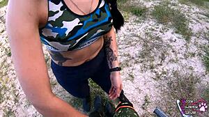 Outdoor Blowjob in Nowhere with Brunette Girl Next Door