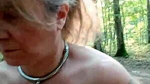 2025 08 16 esclave f exhib et dressage uro en foret with bondage spanking and cumshot humiliation