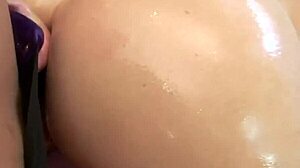 wife begs honey to stick dildo hard in her ass