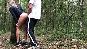 passerby roughly fucks milf peeing in bushes 😈