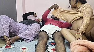 Servant licks milf maa pussy sucks beti asshole then fucks both in homemade indian ffm creampie orgy