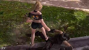 rachel kicks ryu's balls hard in doa femdom busting session