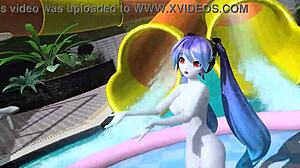 hatsune miku and dear cocoa shake big tits in nude sexy dance