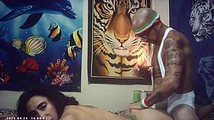 Skinny glasses model, feel this italian machine pound your shaved pussy backstage?