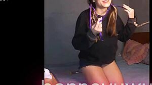 bonneyuwu argentina teen puta rides clear dildo in bed 🔥🍆