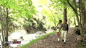 Amateur Japanese Babe's Sloppy Outdoor Blowjob Ends in Gushing Cumshot.