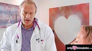 doctor's intriguing exam for busty redhead teen patient in hospital