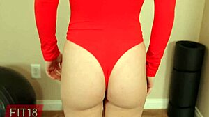 Petite Fitness Blue-Eyed Blonde Becky Summer 103lbs Creampied in Tight Leotard