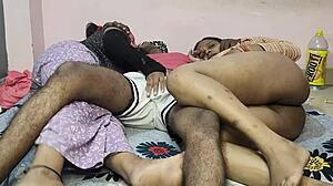 Servant licks milf maa pussy sucks beti asshole then fucks both in homemade indian ffm creampie orgy