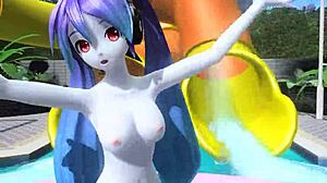 hatsune miku and dear cocoa shake big tits in nude sexy dance