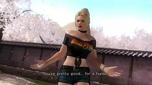 rachel kicks ryu's balls hard in doa femdom busting session