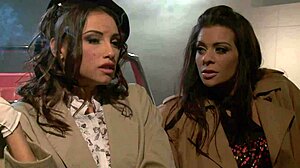 Celeste Star and Linsey McKenzie Finger and Lick Pussy on Vintage Car Roof!