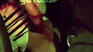 Brazilian wife cheats cuckold style fucking old friend doggystyle bent over in car while husband drives