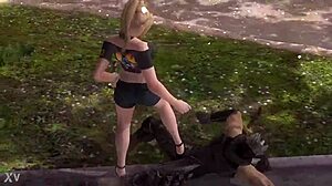 rachel kicks ryu's balls hard in doa femdom busting session