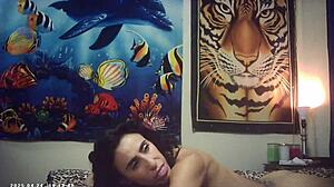 Skinny glasses model, feel this italian machine pound your shaved pussy backstage?