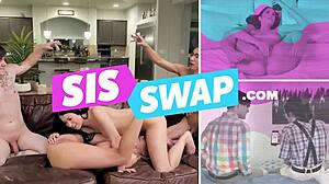 shaved teen brunette begs stepdaddy for monster cock taste in cowgirl doggystyle ride