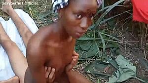 Fucking hairy ebony housewife doggystyle in bush! 🍑🔥