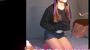 bonneyuwu argentina teen puta rides clear dildo in bed 🔥🍆