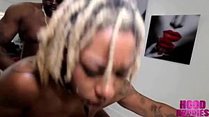 classic hoodhunnies cinnamon stacks jumps on big black cock deepthroat gagging ebony pussy fuck!