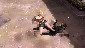 rachel kicks ryu's balls hard in doa femdom busting session