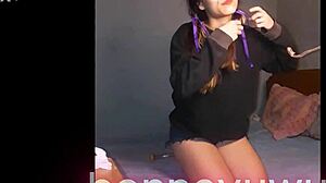 bonneyuwu argentina teen puta rides clear dildo in bed 🔥🍆