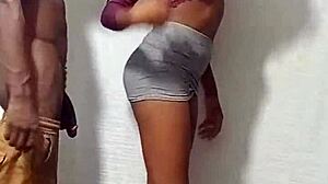 fucking my friend's slutty little 18+ sister hard in standing doggy