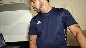 damn pornstar brasil here brazilian bear's huge cock explodes cum in shower