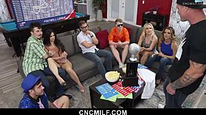 gang dives into freeuse fun with milf taking hornier dares like bent over bangs and tit rides