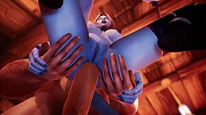Blue draenei threesome anal assfucking tails azeroth