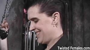 Dungeon Tour: Friend's Slave Takes Ball Kicks!