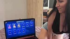 lust goddess cosplay babe in lingerie rides cock in pov nutaku game over