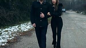 Hot striptease with natural body hits stupid bf back 😏💃🔥