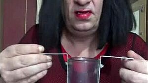 shy bisexual crossdresser stuffs ass full homemade