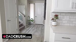 Naughty Blonde Teen's Juicy Pussy Stroked by Stepdad in Pov