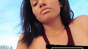 big titty ebony goddess bounces curves on huge cock outdoor