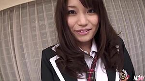 japanese schoolbabe banana asada rides uncensored cock deep in hairy pussy