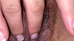 Wife Fingers Shaved Pussy in Intense Solo Masturbation Session