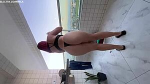 Naughty maid provokes in panties giant ass temptation