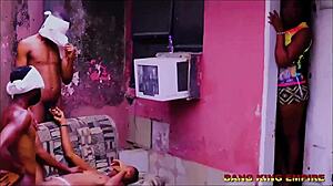 Slim Saida Bob Takes Two Big Fat Cocks in Ghetto Fuck