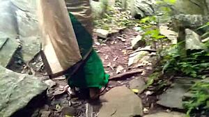 stepsis bends over for quick anal in jungle family vacation