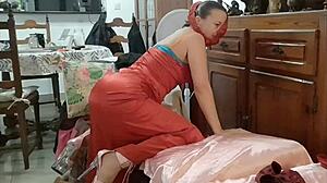 french amateur in lingerie garter belt heels rims deepthroats pussy fucks cumshots