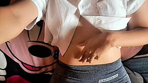 Shy Asian Woman Hesitates Before After-Class Intimacy Moment