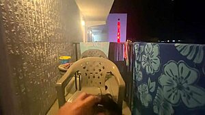 amateur wife sucks huge cock on hotel balcony swallows cum mouthful public