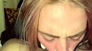 Amateur Beauty Deepthroats Gags Drains Balls Swallows Cum