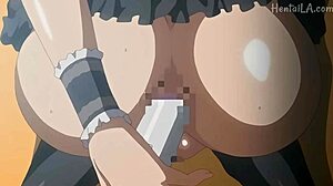 college babe manipulates big cock with ass and tits