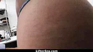 teen shoplifter drops glasses for seductive blowjob to dodge cops