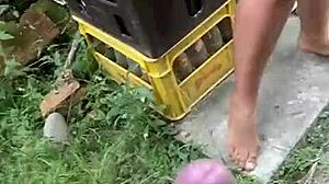 my vecino was waitin right at my door entrance with his verga all parada and hard i couldnt resist jumpin on dat monster cock deepthroatin n ridin like crazy