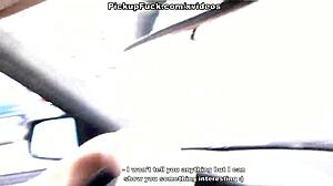 Young pickup girl gets unexpectedly intimate in public car ride