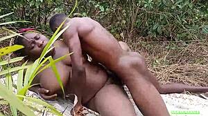 big black cock pounds fat ebony wife's hairy bush pussy closeup